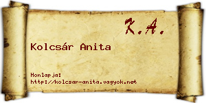 Kolcsár Anita névjegykártya